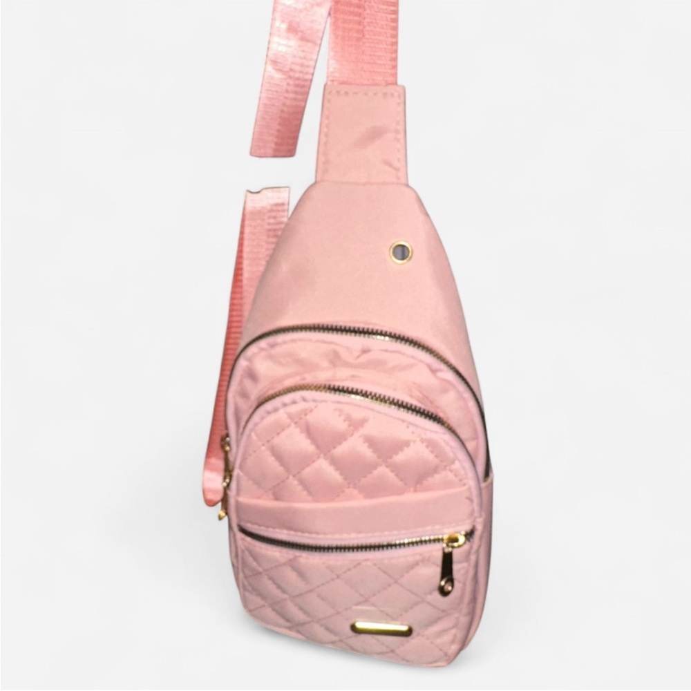 Pink Quilted Crossbody Bag